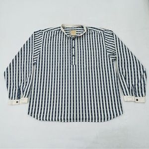 Vintage 90s Wah Maker White Blue Long Sleeve Button Up Western Shirt Mens XL
